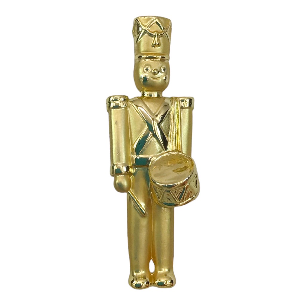 Vintage Goldtone Christmas Soldier Boy Brooch 22$